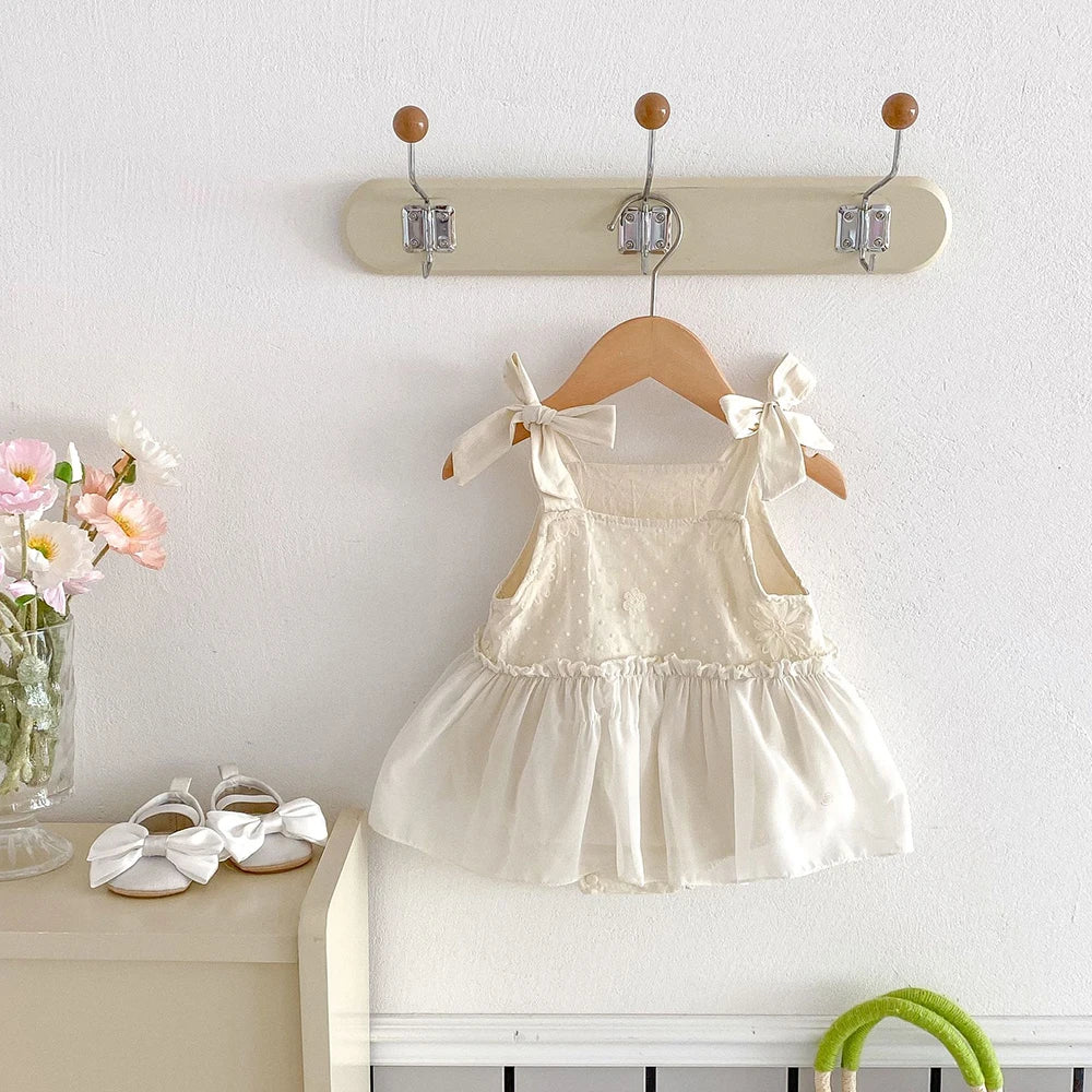 Girls Little Bows Ruffle Onesie