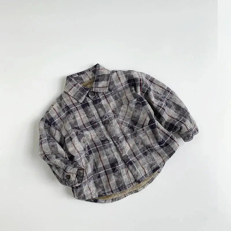 Retro Thick Fleece Flannel Shirt