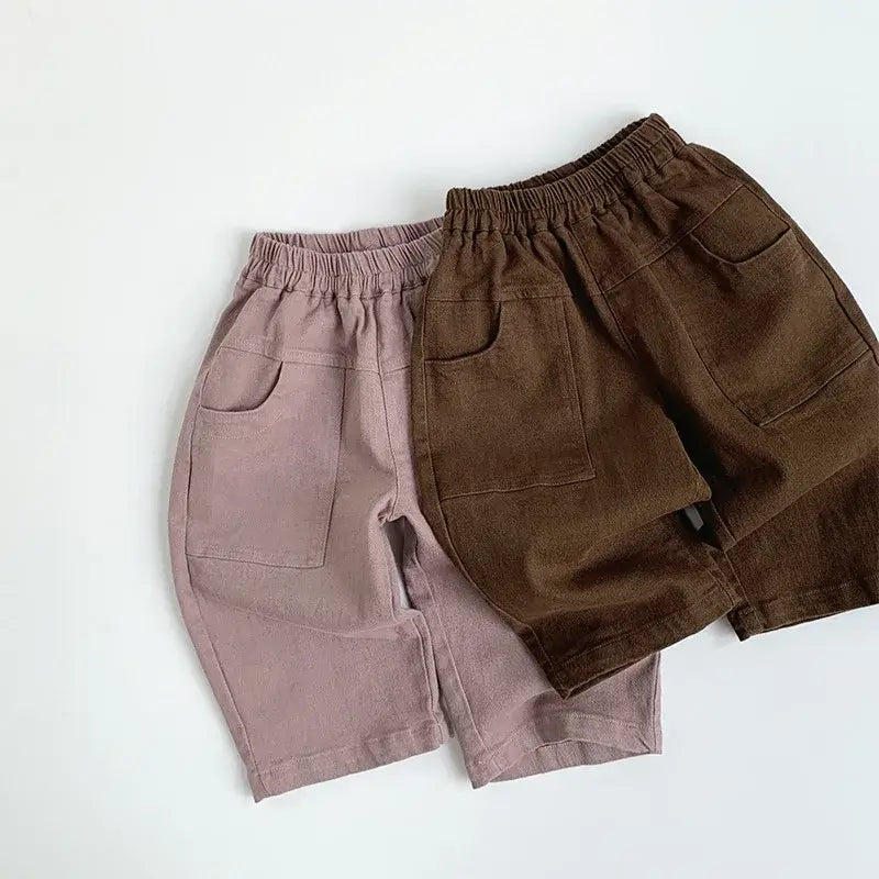 Children Loose Solid Trousers