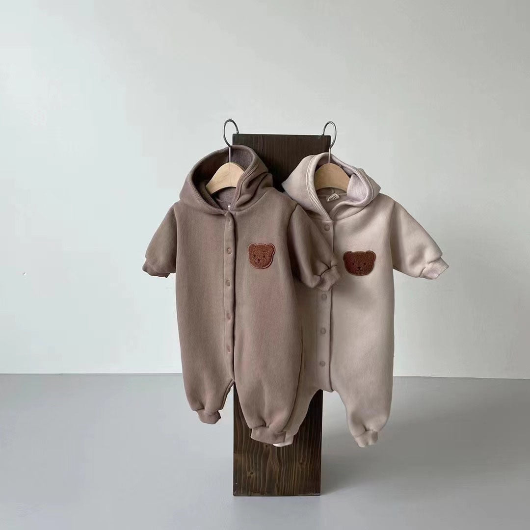 Velvet Warm Little Bear Romper
