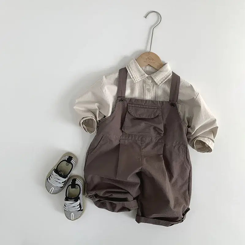 Children's Solid Vintage Overalls