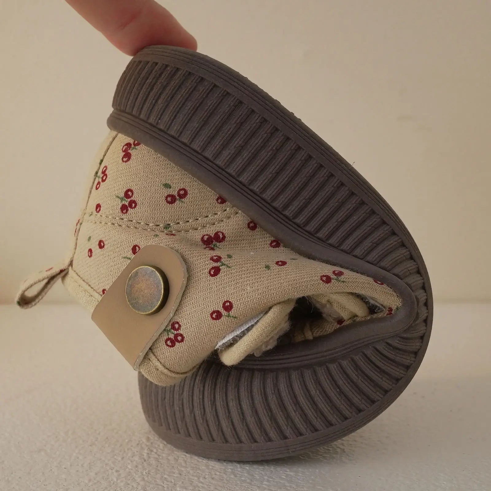 Warm Floral Print Baby Canvas Sneakers