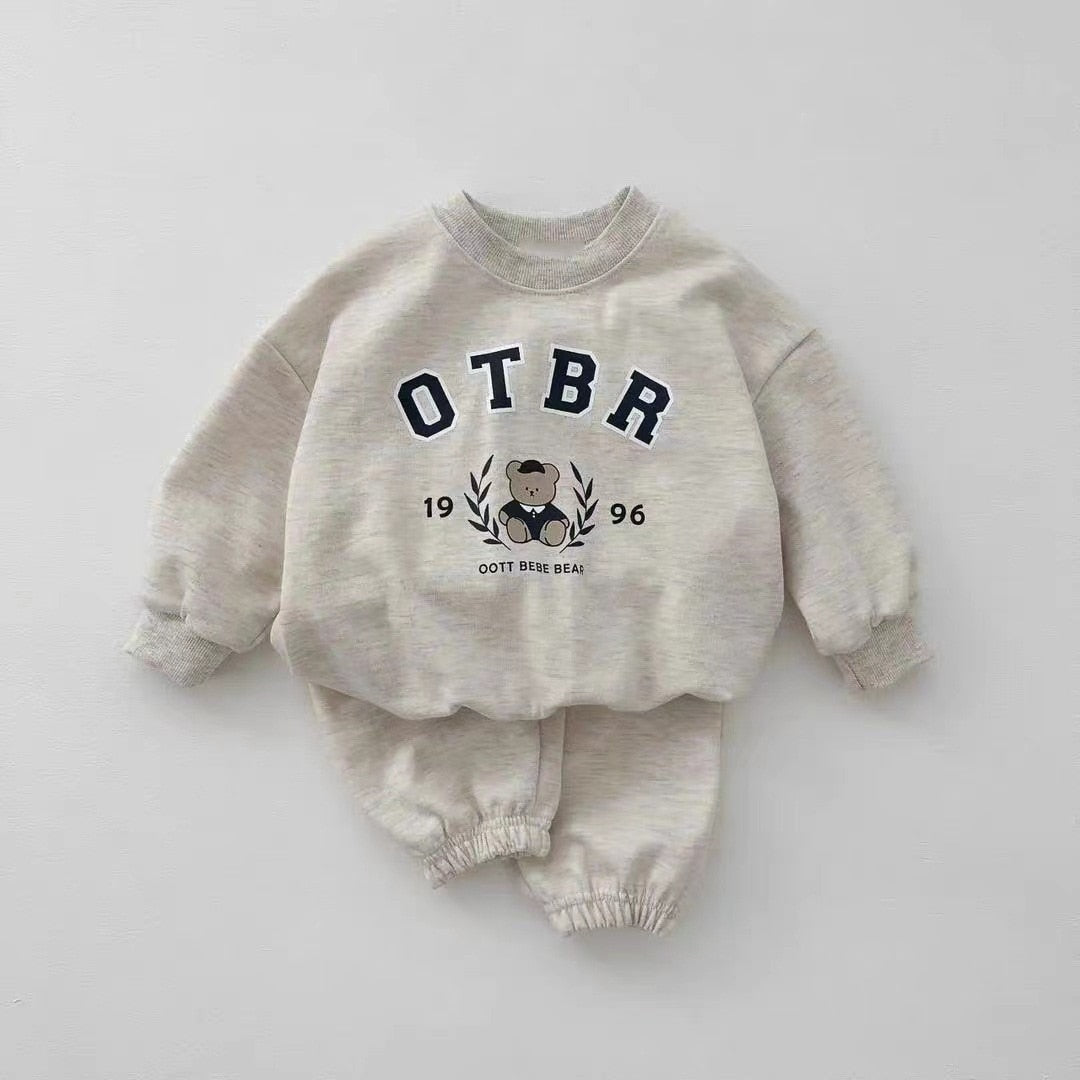 Cute Bear Long-Sleeved Jogger Set