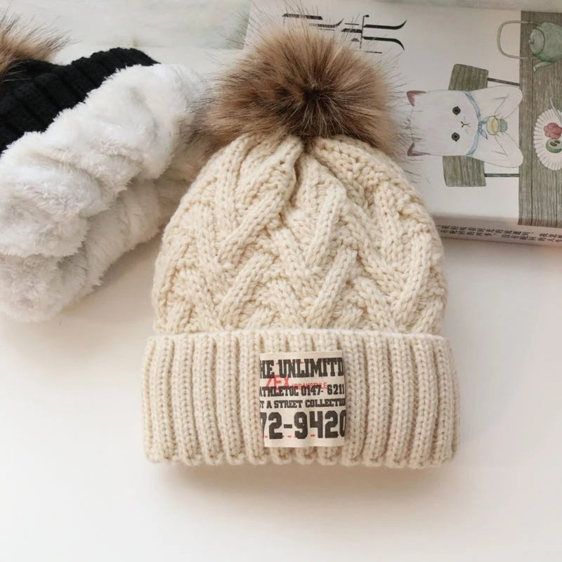 Knitted Kids Pompom Beanie