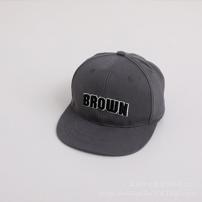 'BROWN' Kids Embroidered Baseball Cap