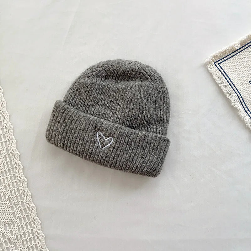 Warm Knitted Wool Hear Beanie