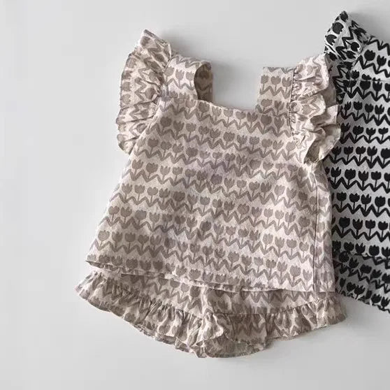 Girls' Floral Sleeveless 2-Piece Set