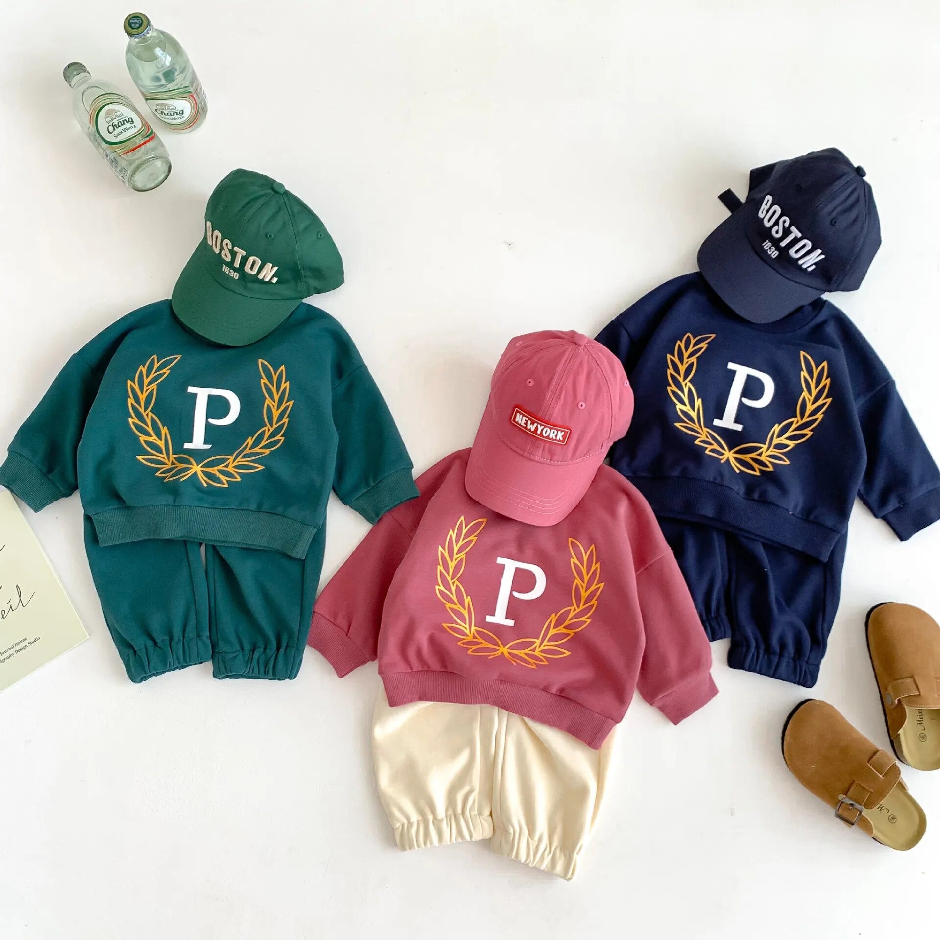 'P' Letter Print Jogger Set
