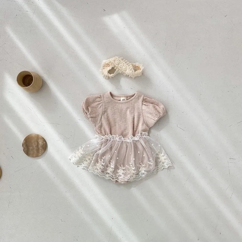 Lace PomPom Onesie