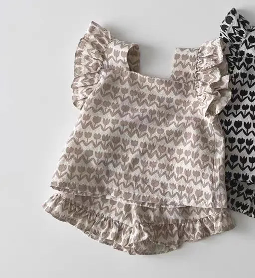 Girls' Floral Sleeveless 2-Piece Set