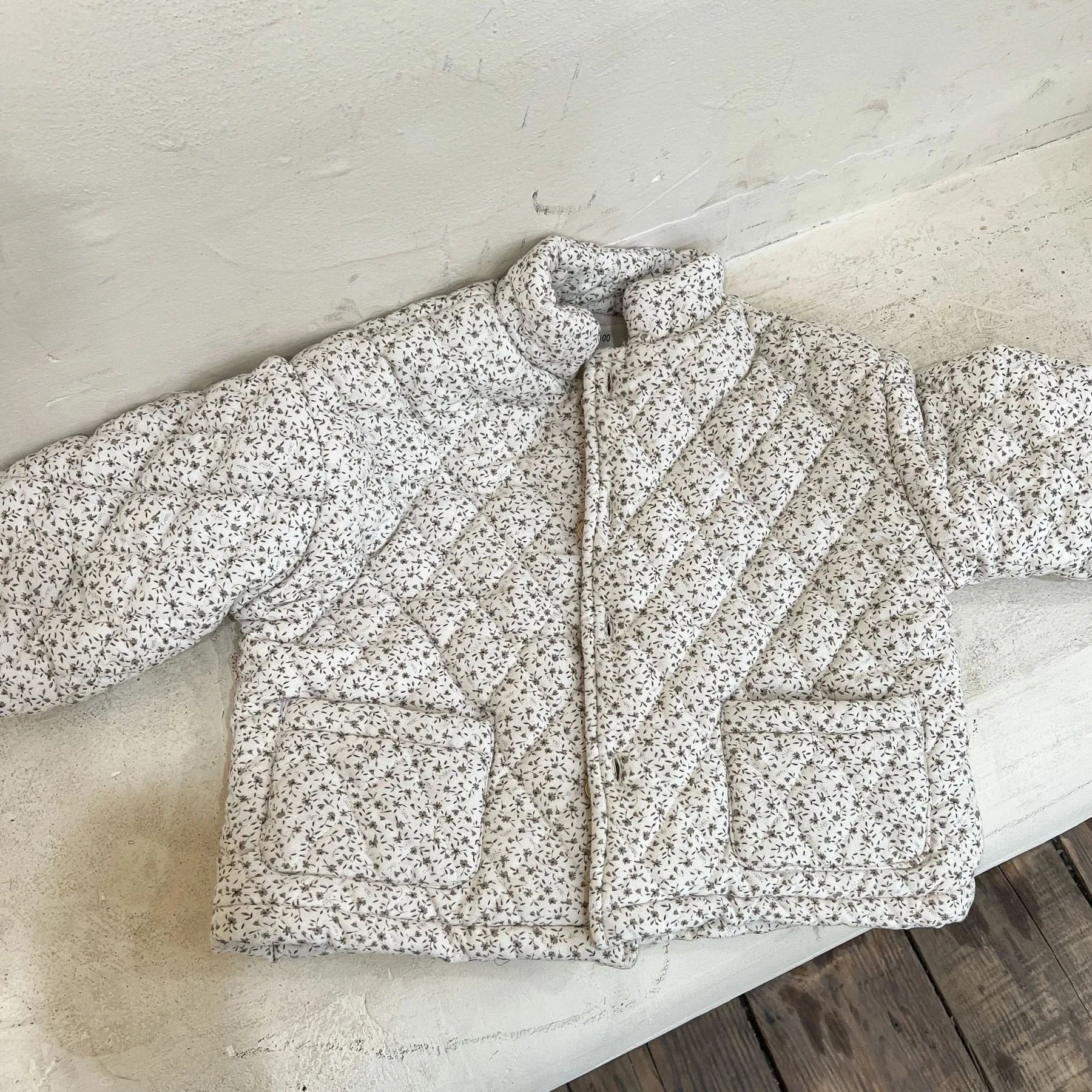 Floral Fleece-Lined Cotton-Padded Jacket