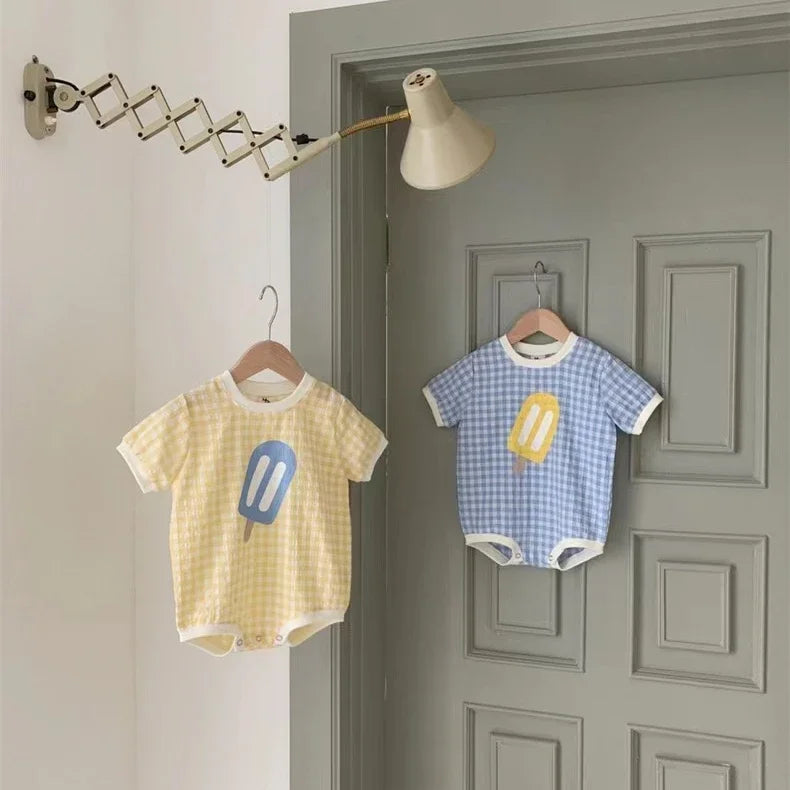 Cute Popsicle Plaid Onesie