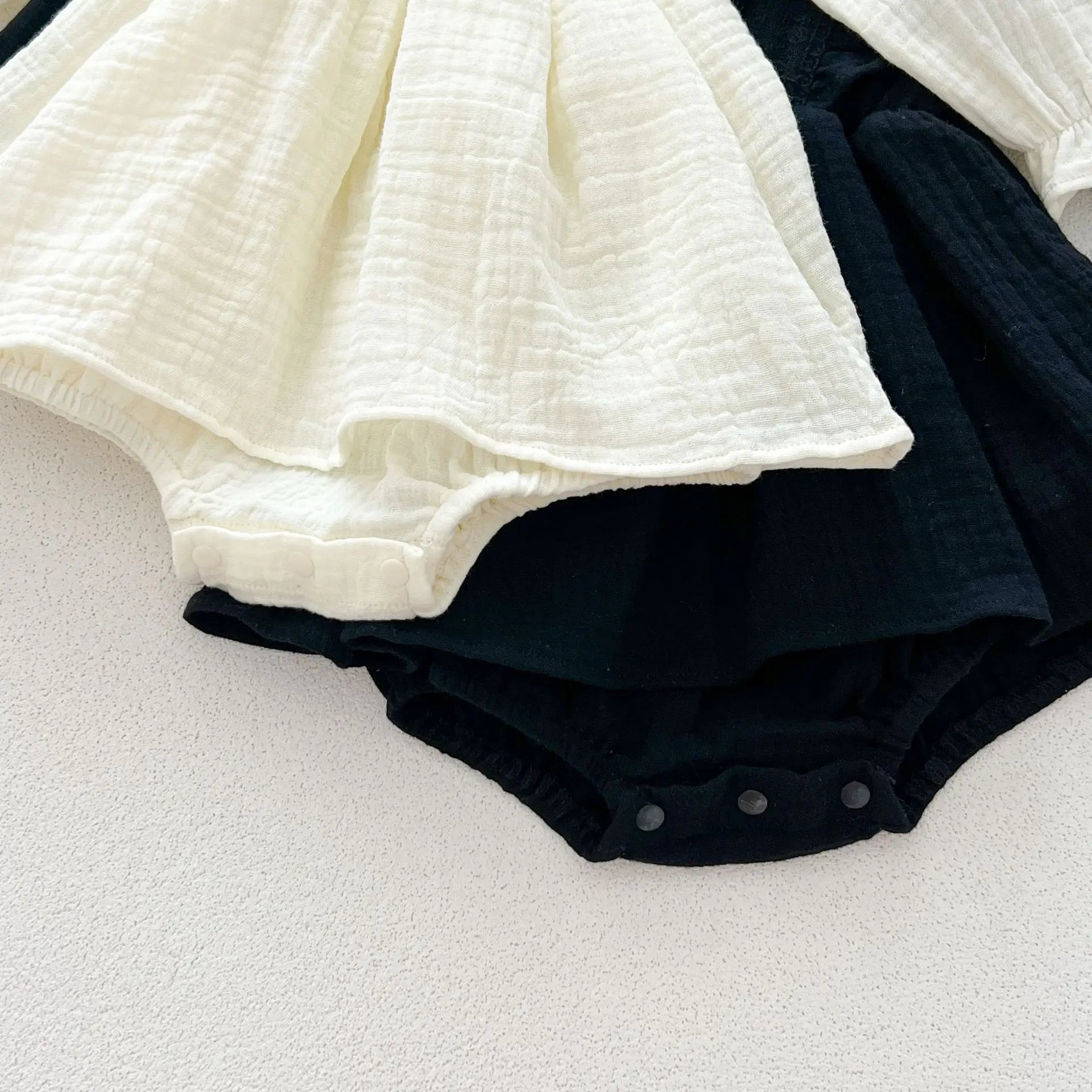 Round Collar Lace Patchwork Solid Onesie Dress
