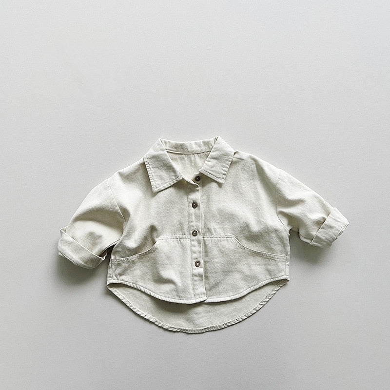 Long -Sleeved Solid Button-Down Shirt