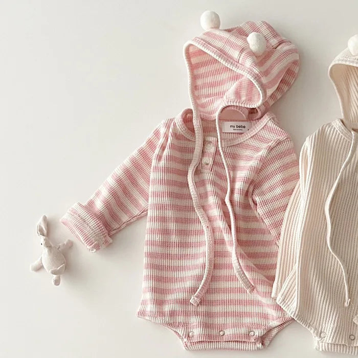Infant Ribbed Long-Sleeve Onesie & Cap Set