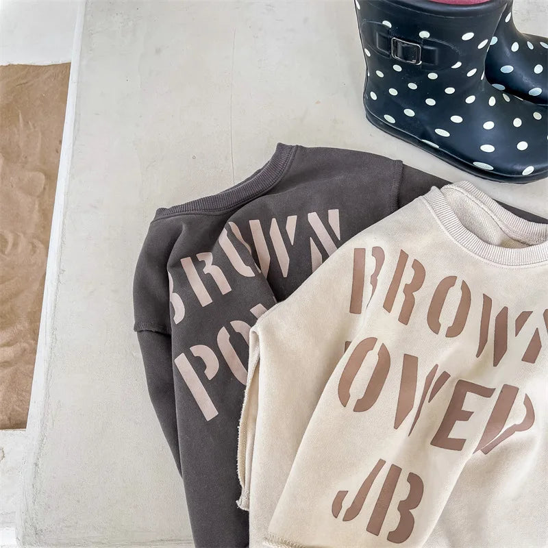 Letter-Print Vintage Sweatshirt