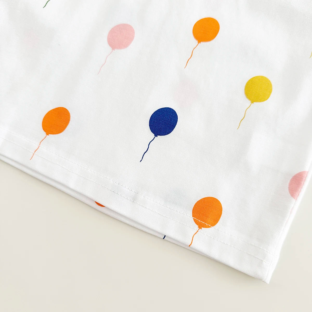 Colorful Balloon-Print Short Sleeved Tee & Shorts Set