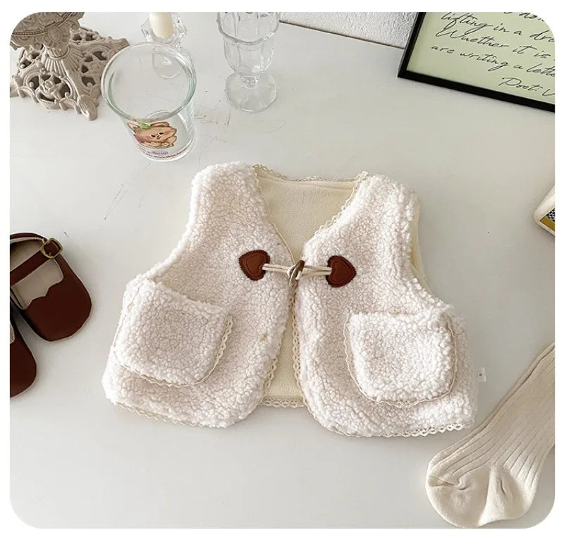 Sherpa Vest & Onesie Two-Piece Set