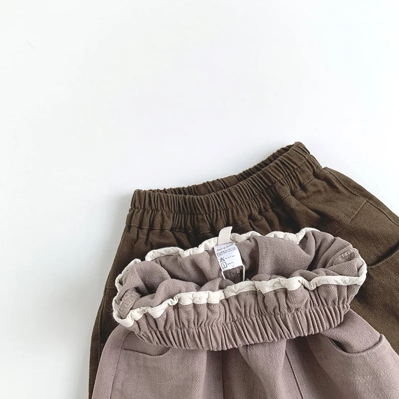 Children Loose Solid Trousers