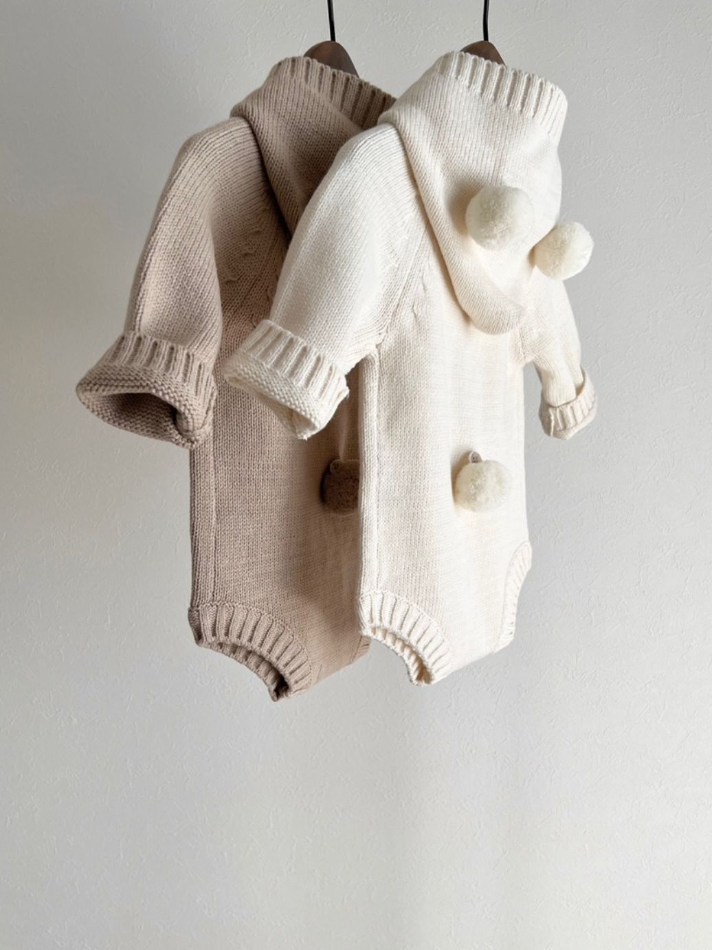 Knitted Ear Hooded Onesie