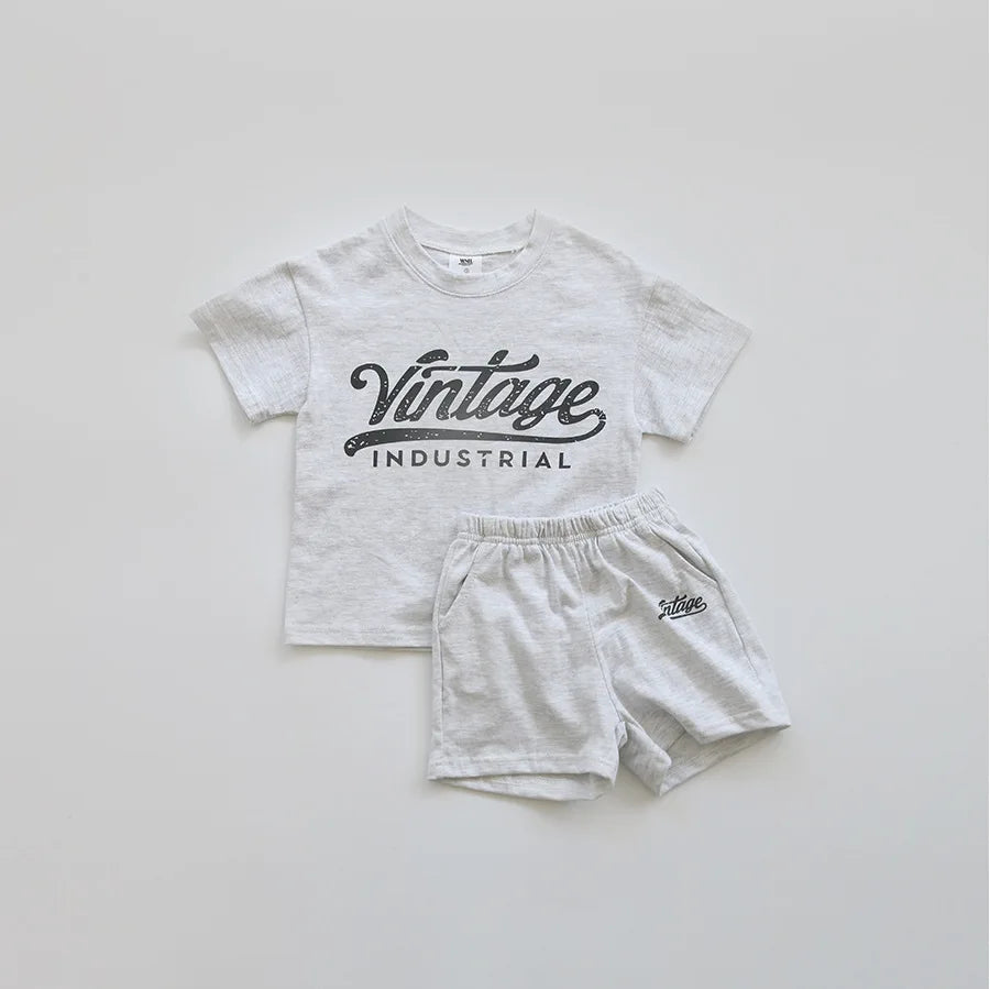 Vintage Unisex Baby T-shirt & Shorts Set