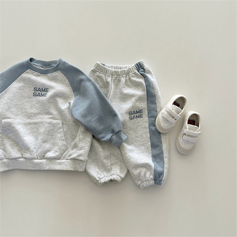 Unisex Kids' Casual Patchwork Cotton Sets