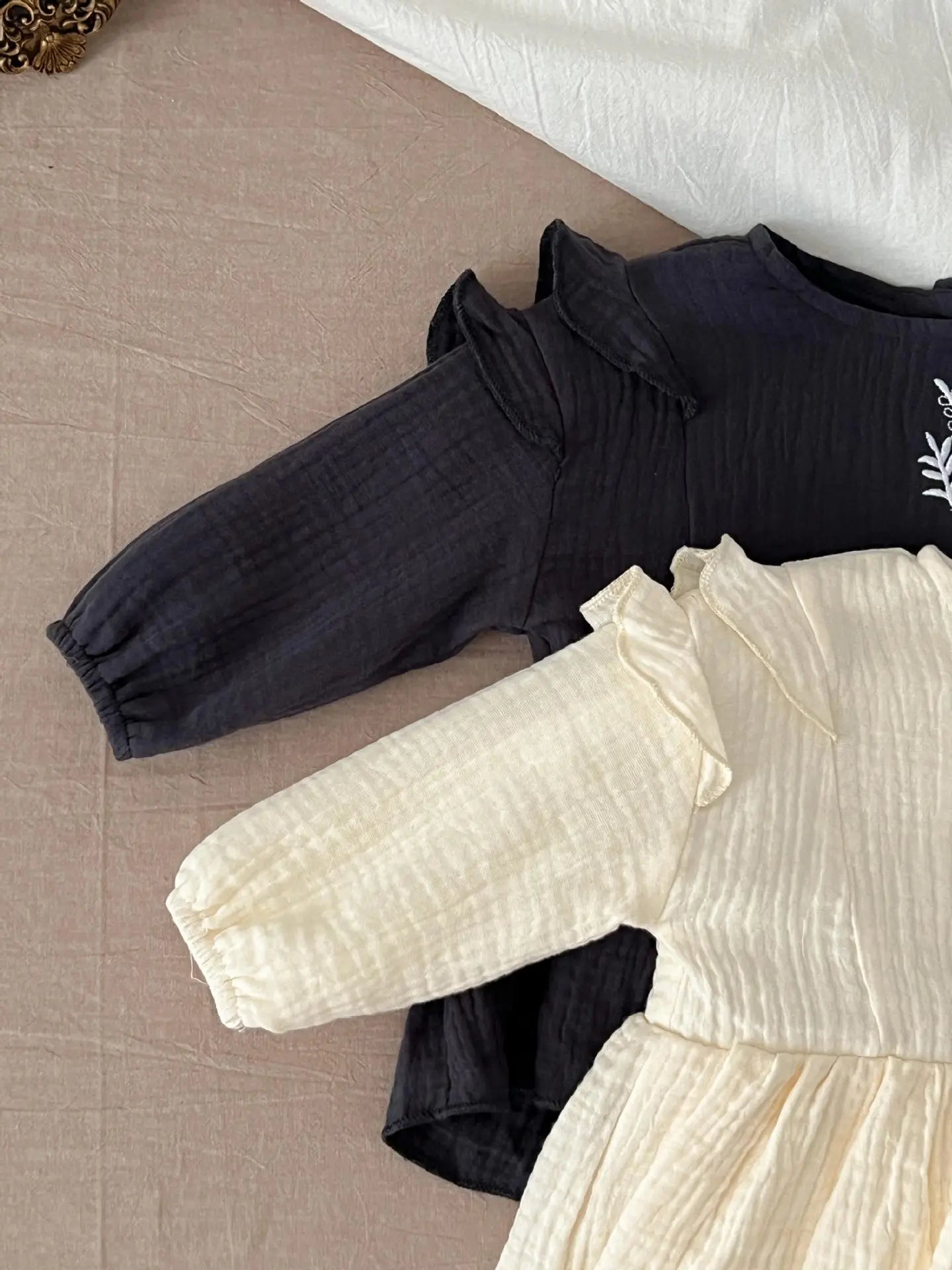 Little Plant Embroidered Onesie Dress