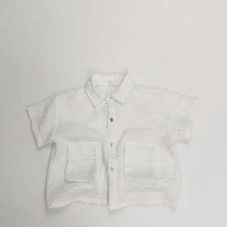 Loose Solid Short Sleeve Shirt
