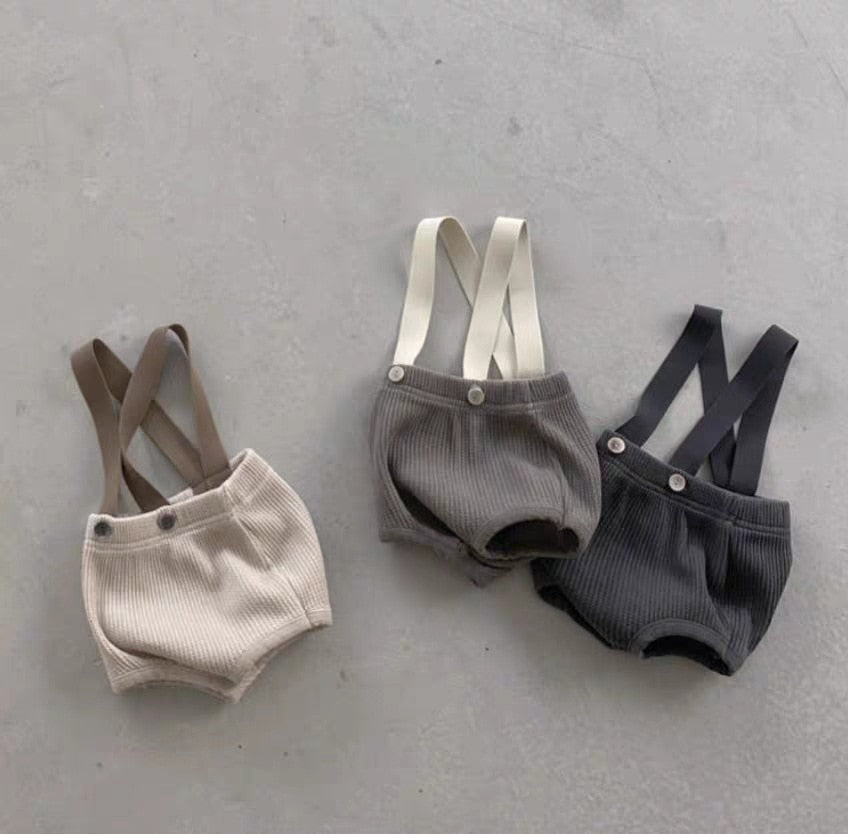 Ribbed Overalls Shorts