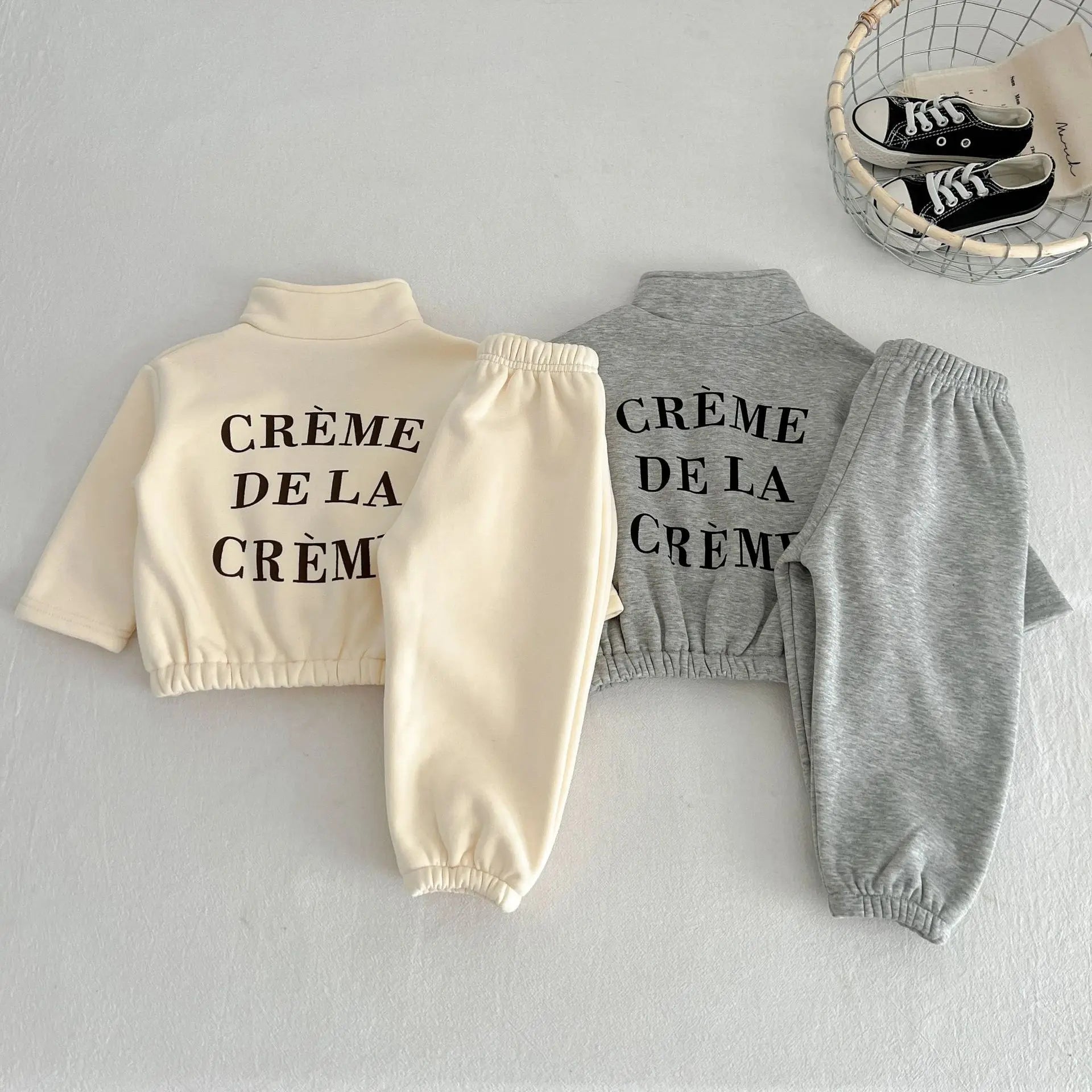 'Creme De La Creme' Fleece Jogger Set