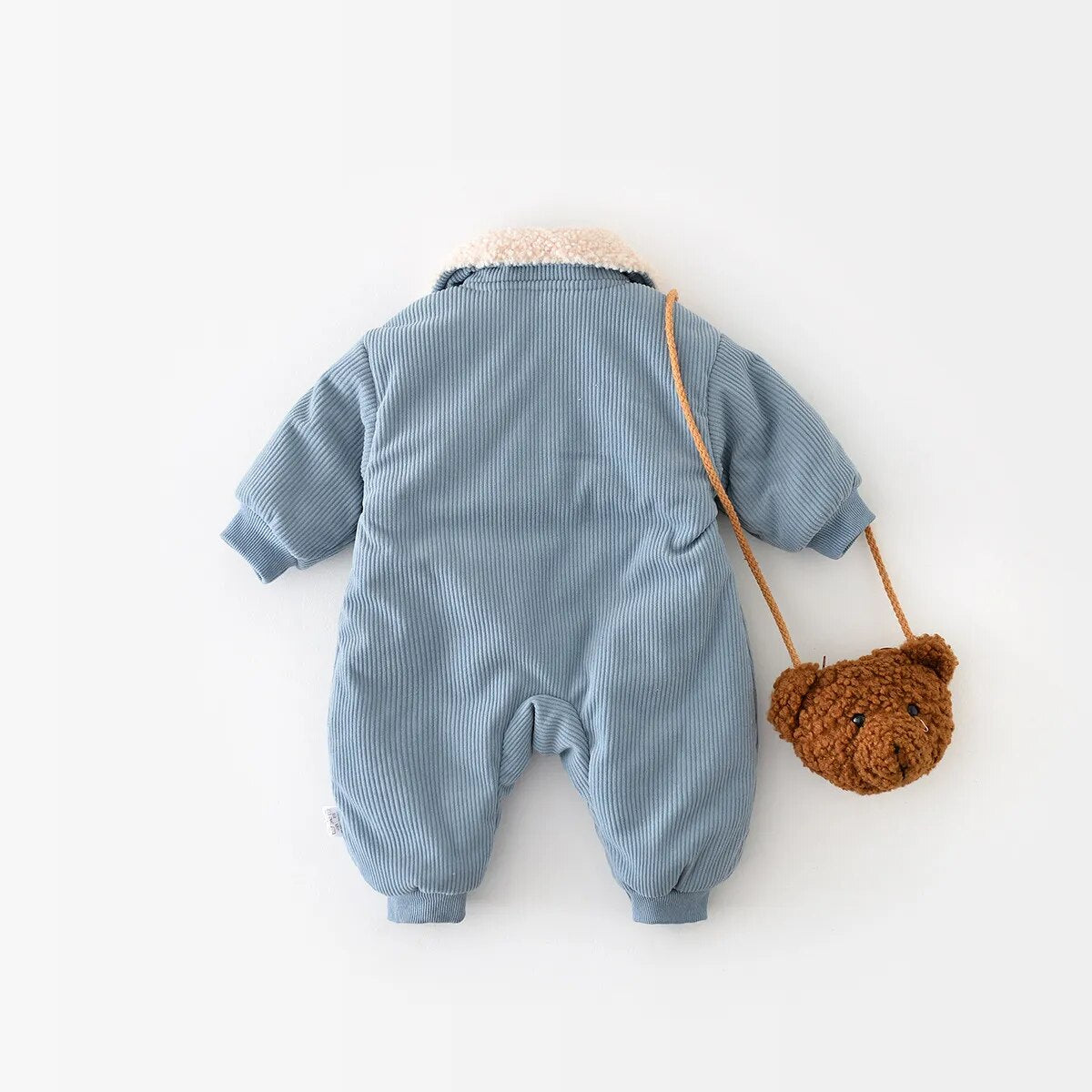 Corduroy Fur Turn Down Romper