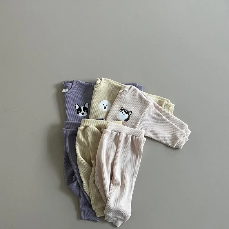 Cute Animal Embroidered Jogger Set