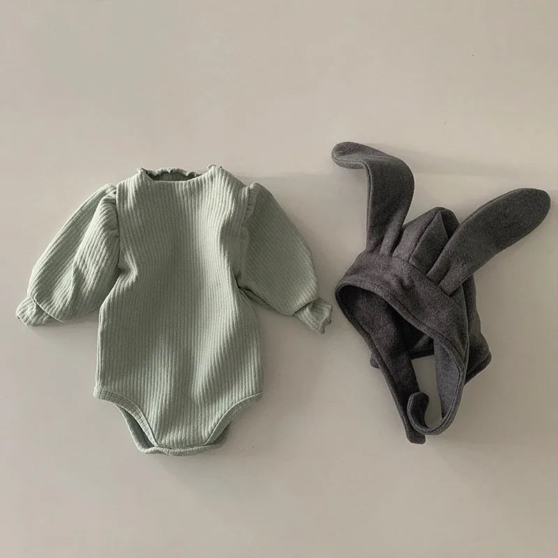 Long-Sleeved Ribbed Onesie