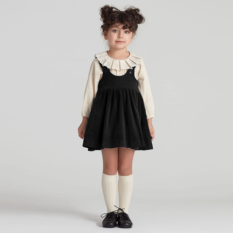 Girls' Retro Corduroy Dress