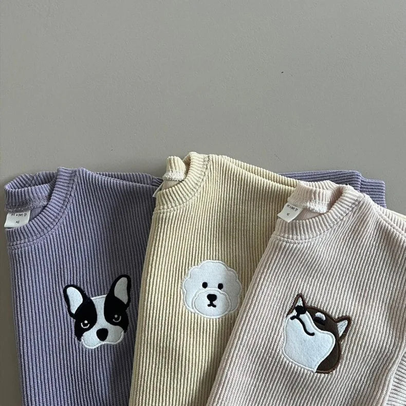 Cute Animal Embroidered Jogger Set