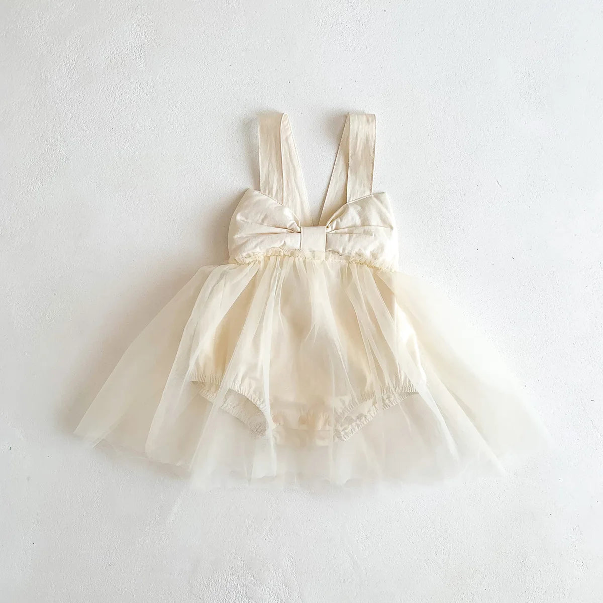Girls Sleeveless Bow Sling Onesie Tutu