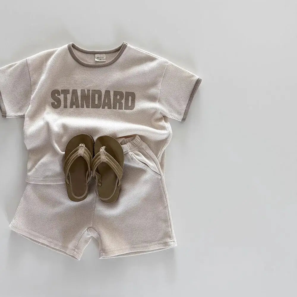 'STANDARD' Letter Print Casual Set