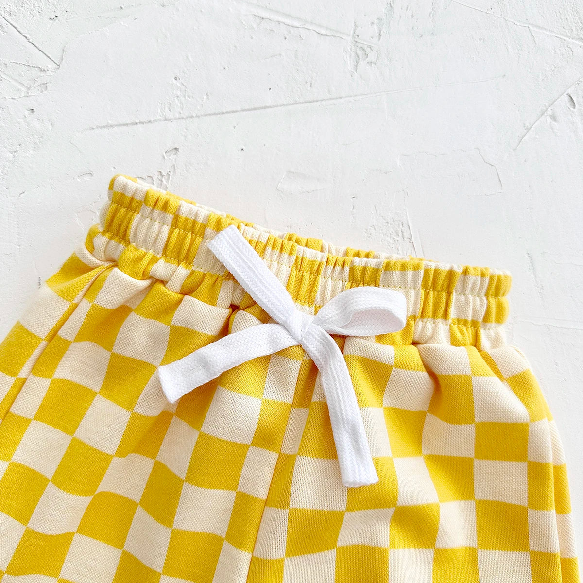 Solid Tee & Checkered Shorts Set