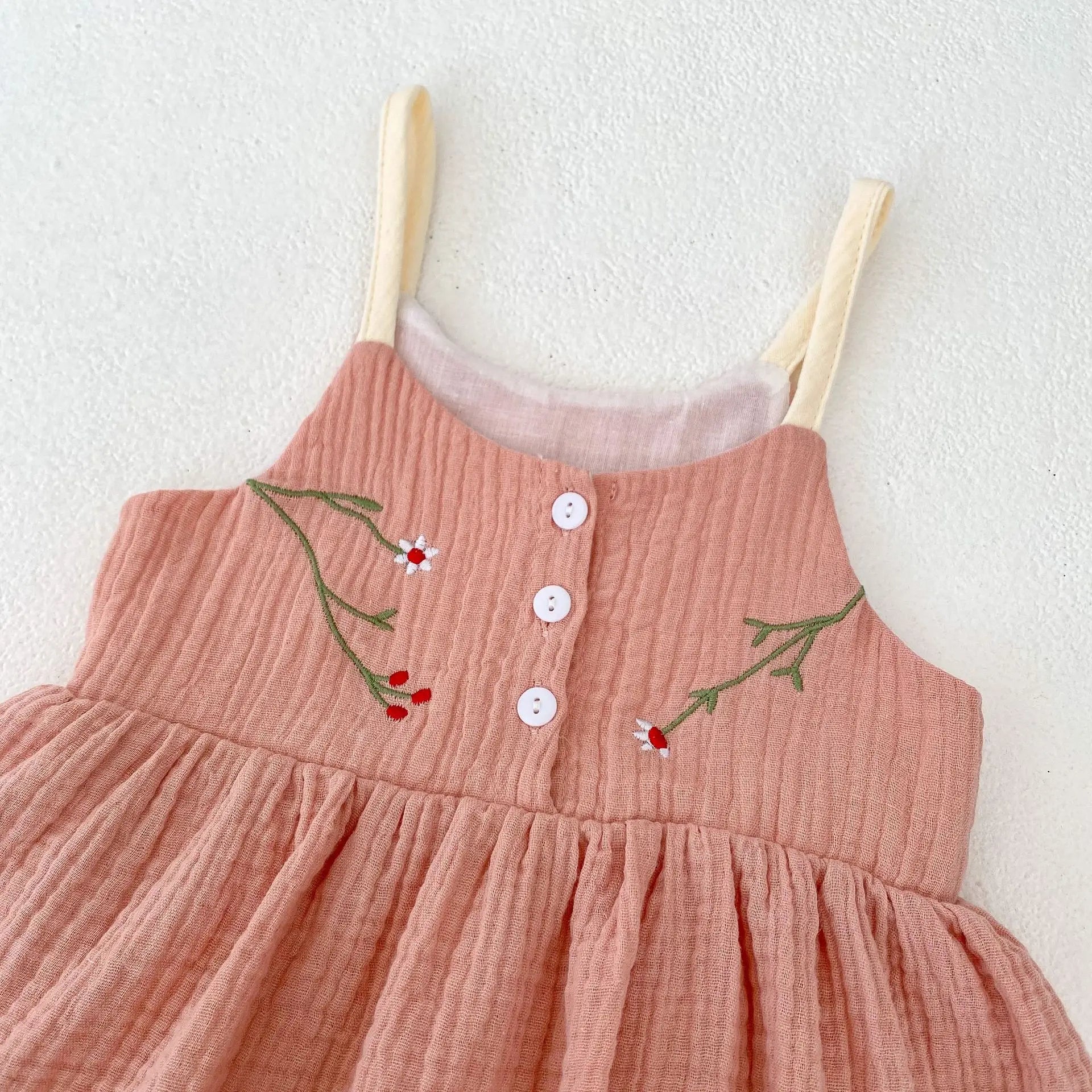 Girls Embroidered Camisole Onesie
