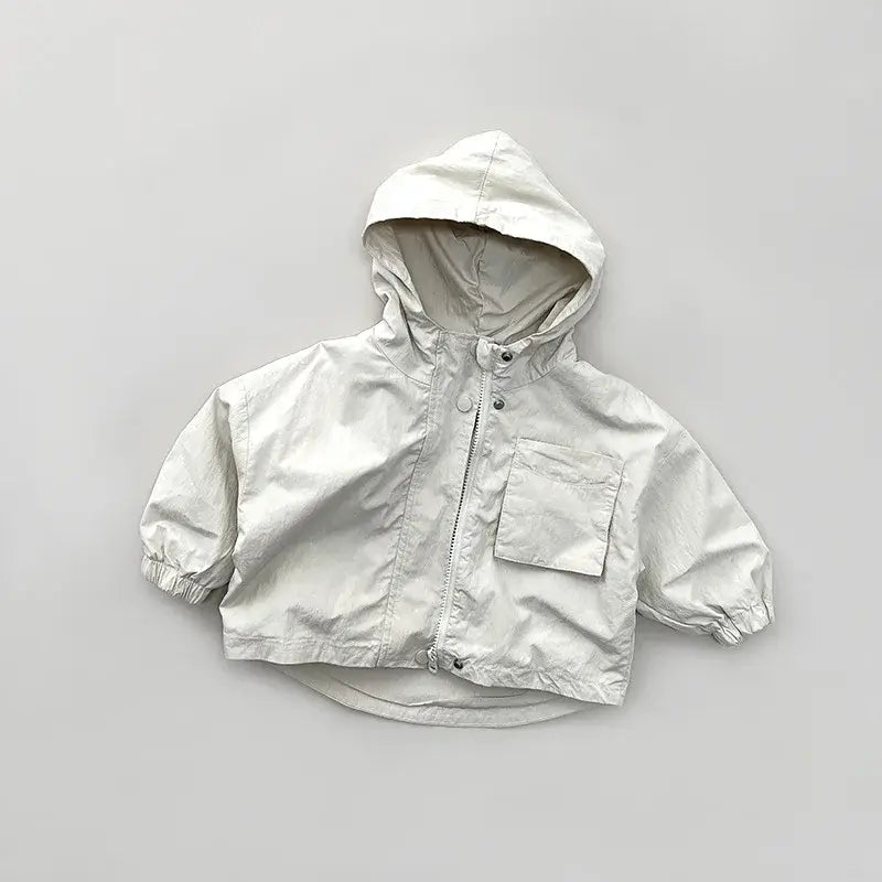 Solid Hooded Zip Jacket
