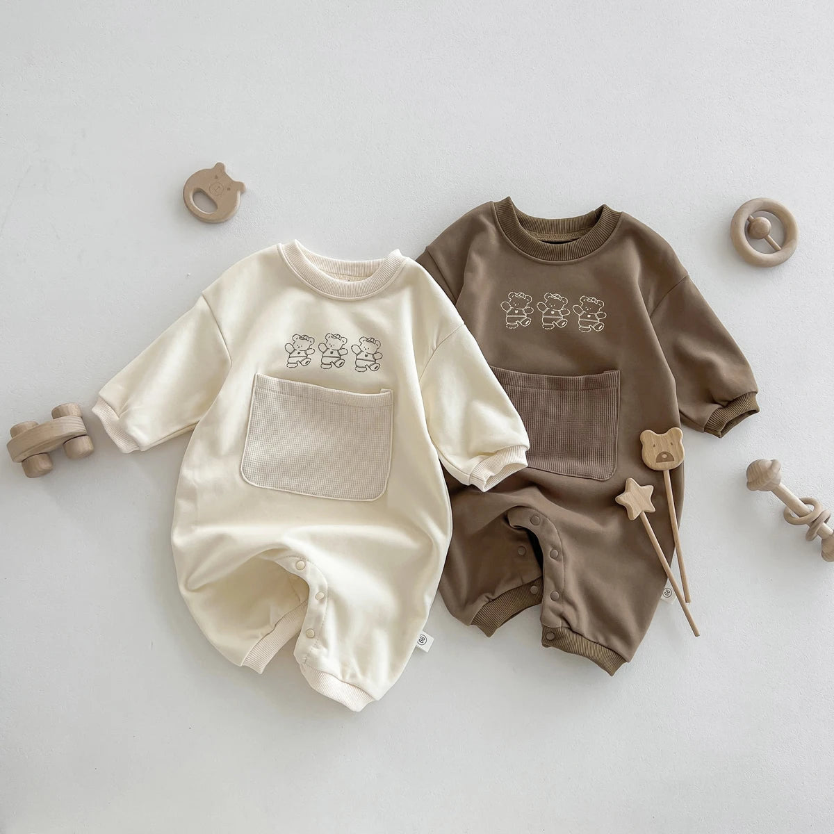 Three Little Bears Long Sleeve Romper
