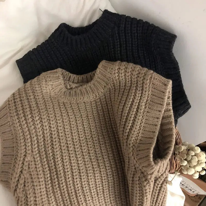 Solid Knit Sweater Vest