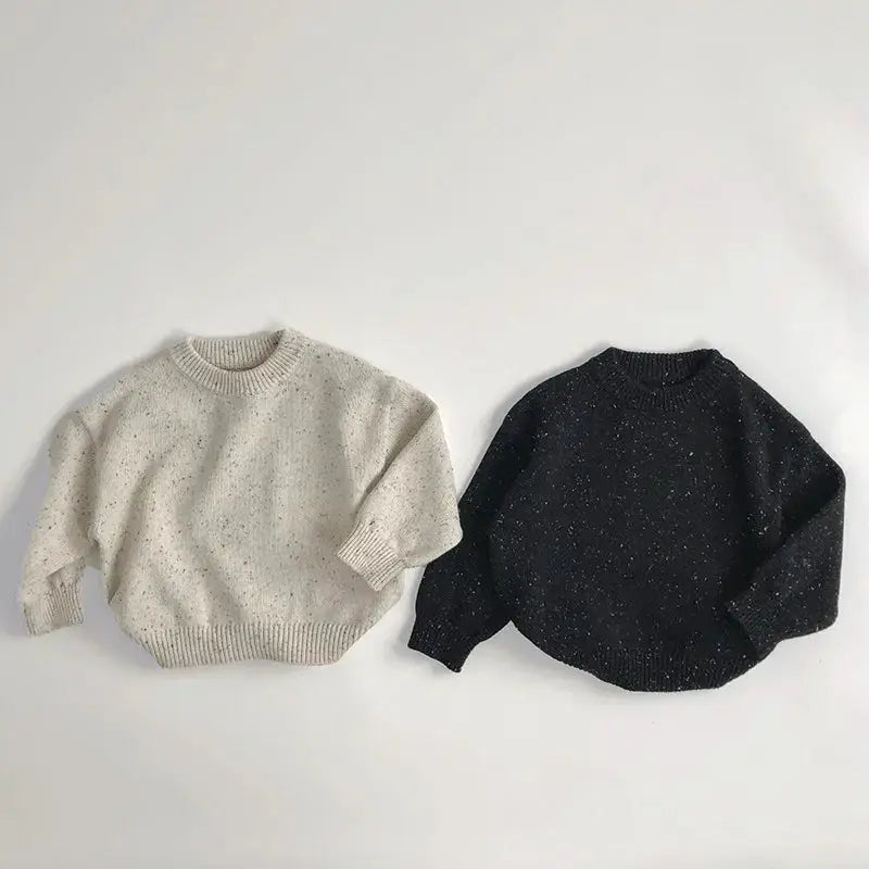 Draped Long-Sleeved O-Neck Sweater