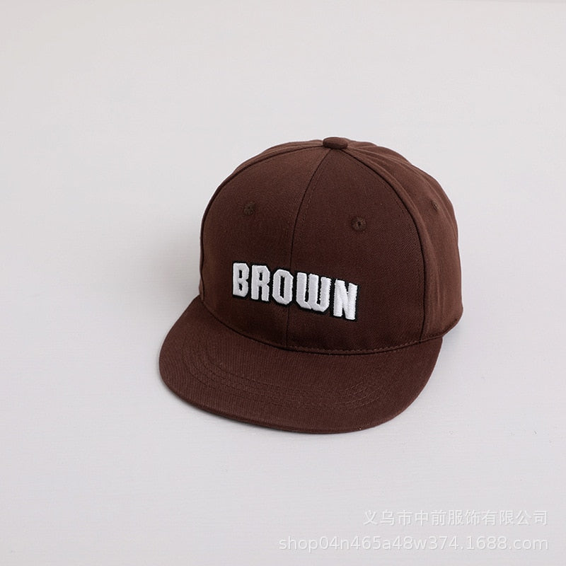 'BROWN' Kids Embroidered Baseball Cap