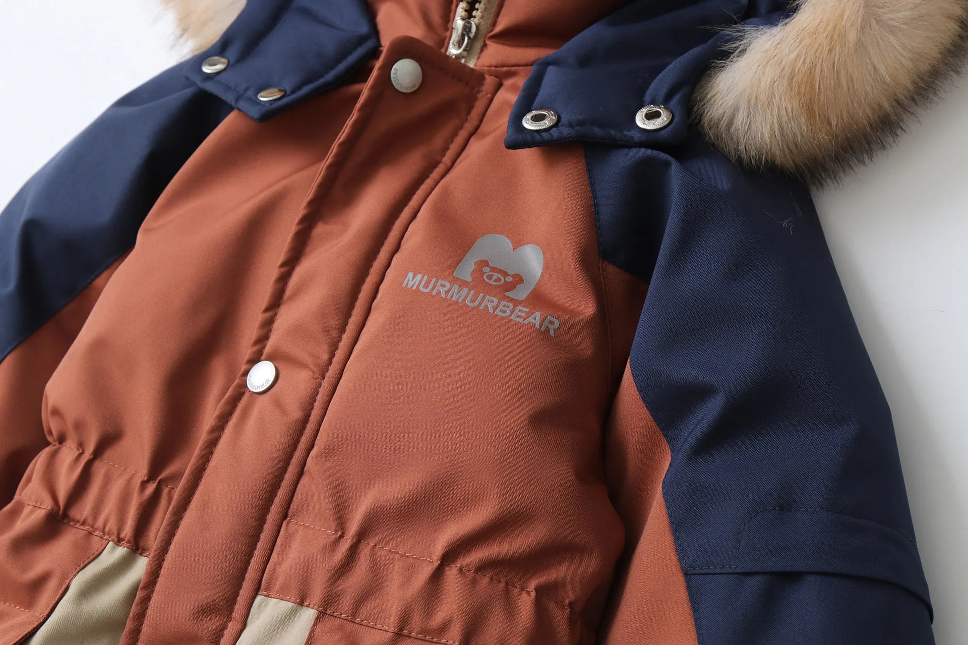 Color-Block Hooded Thick Snowsuit