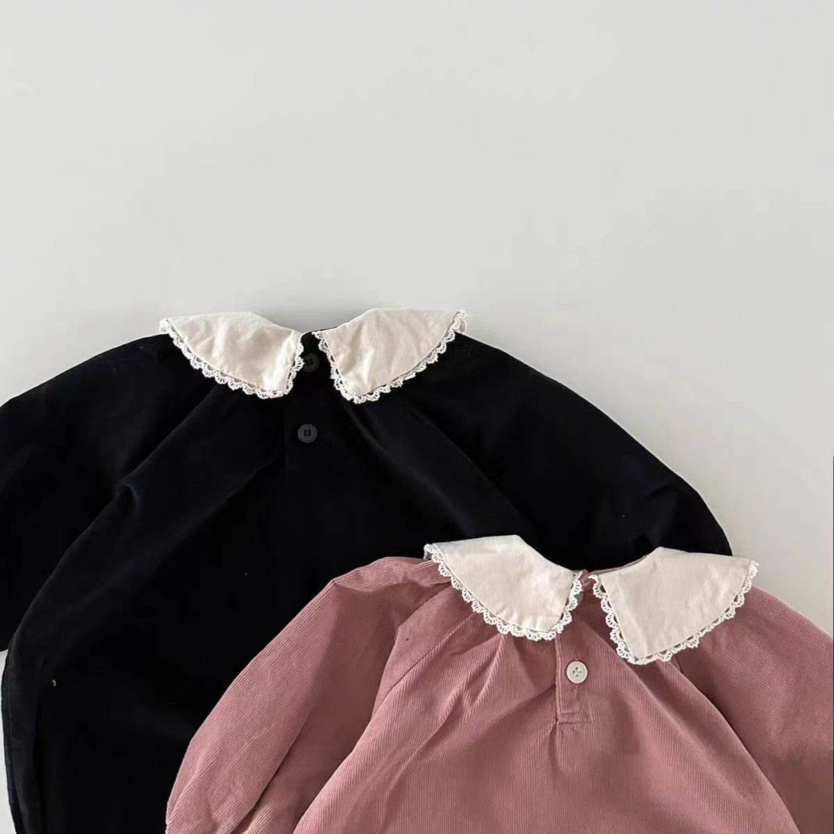 Embroidered Collar Snap-Button Onesie