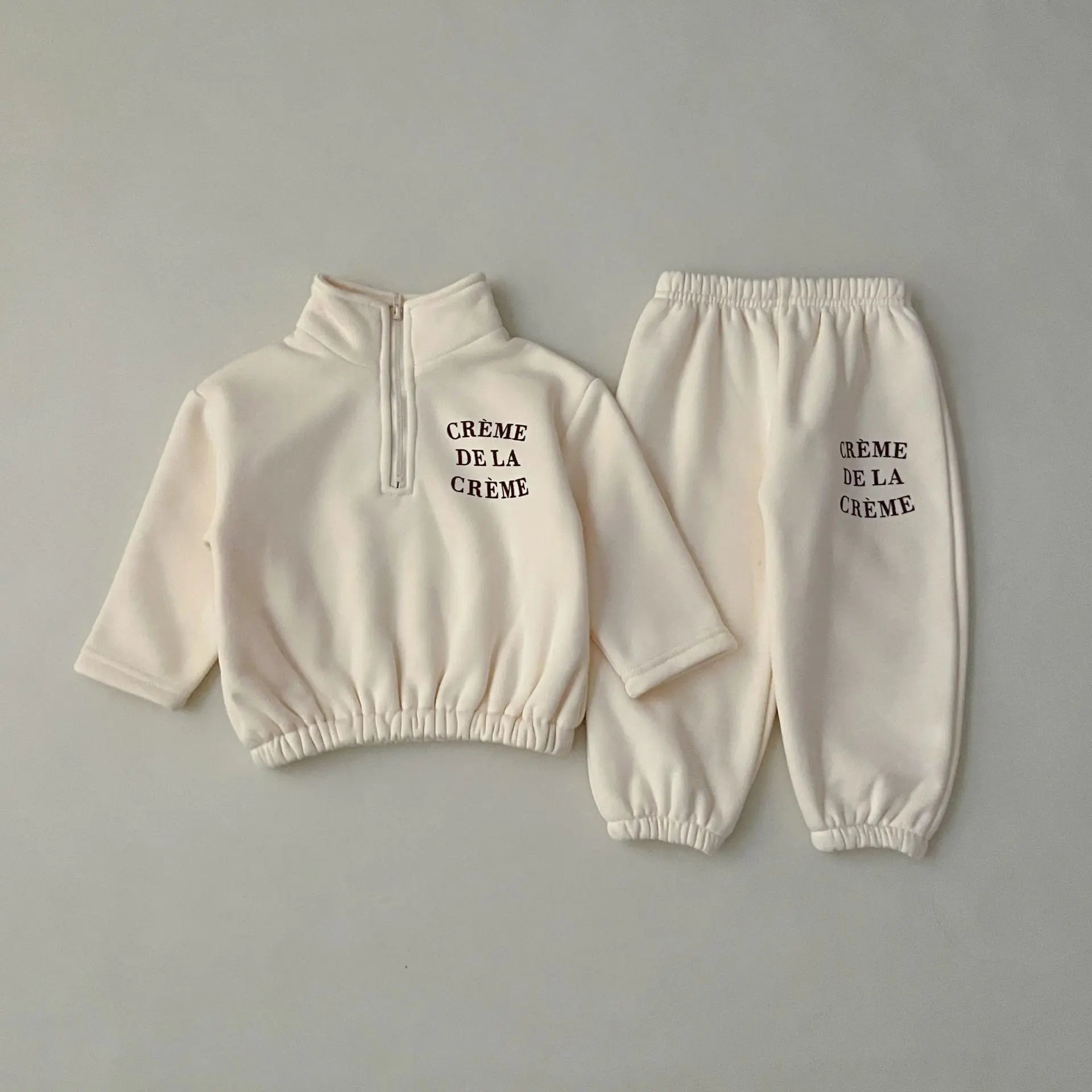 'Creme De La Creme' Fleece Jogger Set