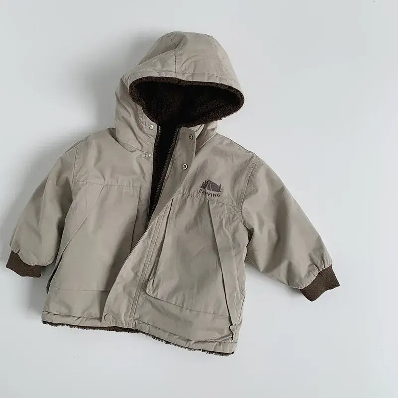 Reversible Hooded Fleece Winter Jacket