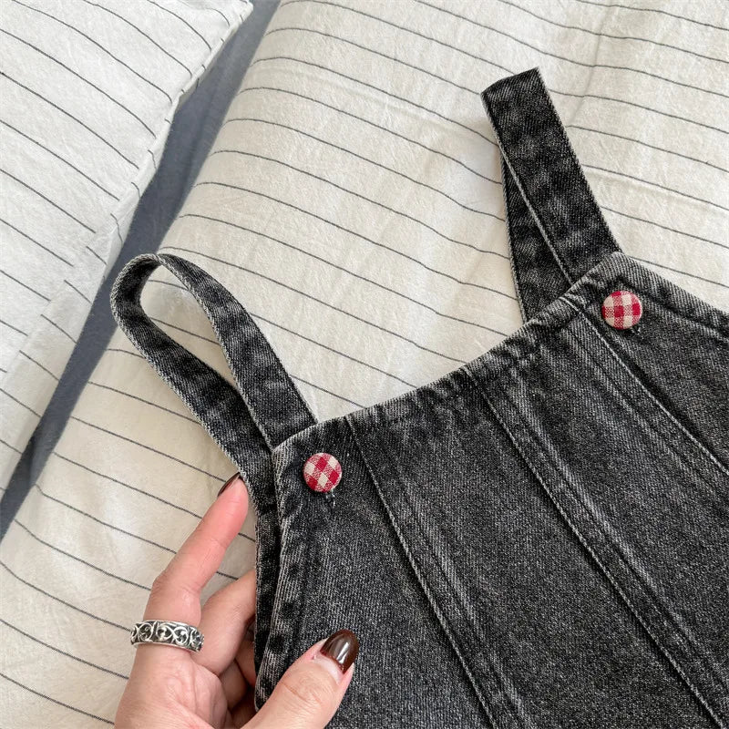 Sleeveless Denim Overalls