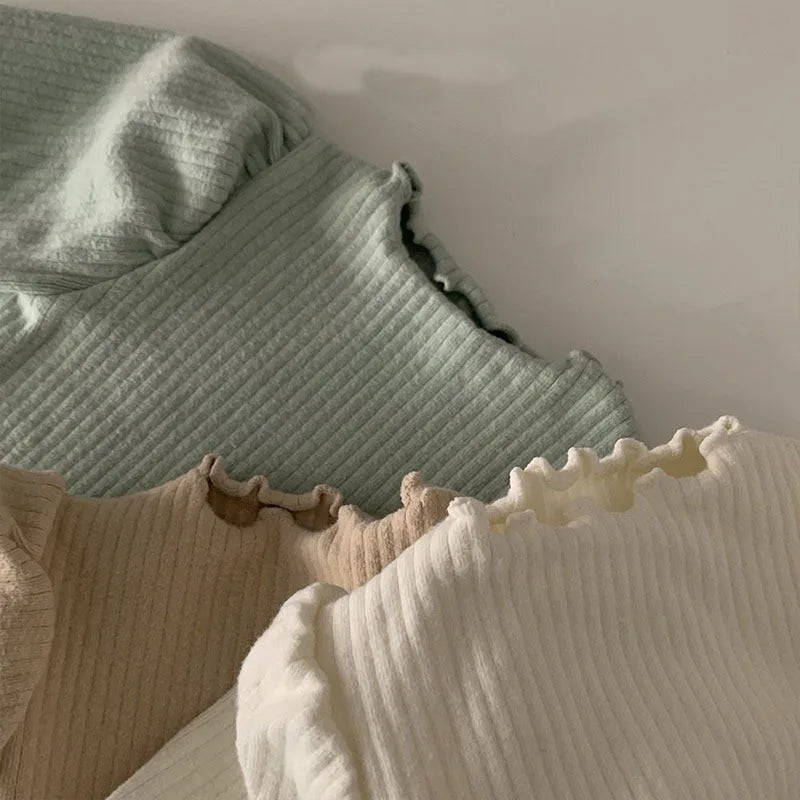 Long-Sleeved Ribbed Onesie
